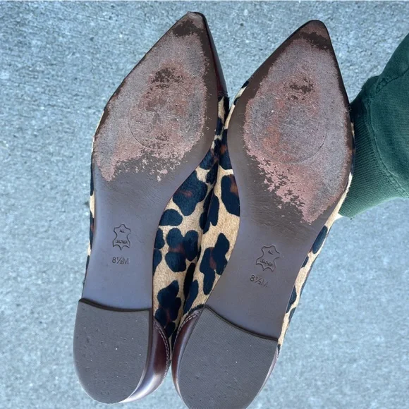 Tory Burch Leopard Print Flats with Gold Accents - Picture 9 of 10